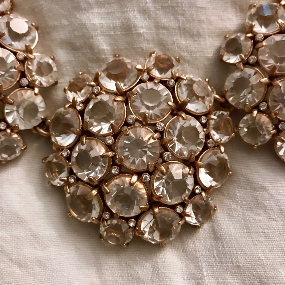 Jcrew Crystal Cluster Gold Statement Necklace - image 4